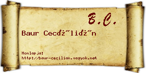 Baur Cecílián névjegykártya
